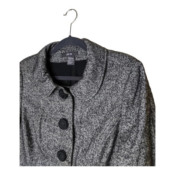 Per Se By Carlisle Wool Blend Tweed Blazer Jacket Women's 12 Black/Gray - Picture 3 of 10